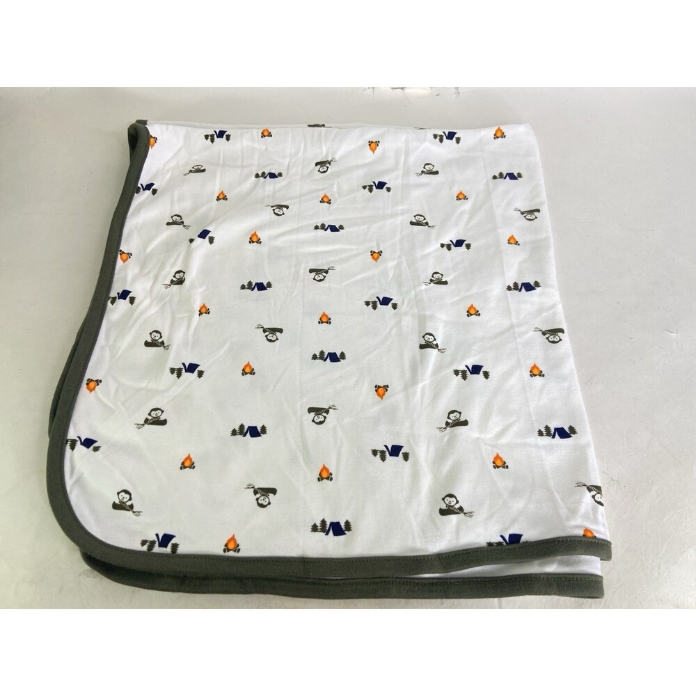 Just One You Carter's Monkey Camping Baby Blanket Canoe Tent Campfire